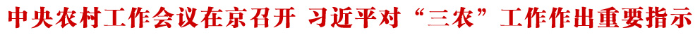 中央农村工作会议在京召开 习近平对“三农”工作作出重要指示